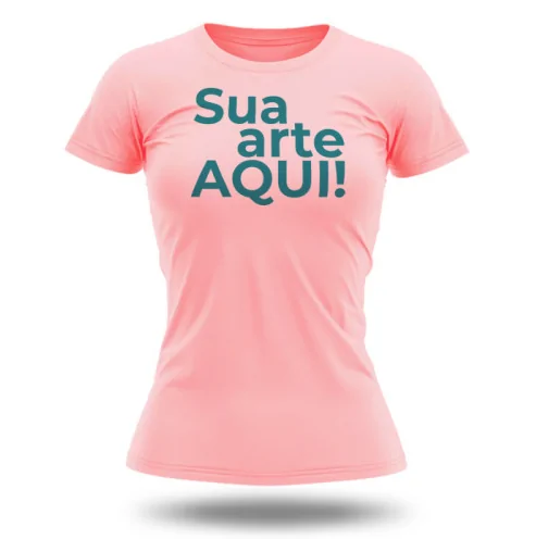 Camiseta Personalizada- Sublimação Baby Look Rosa Bebê