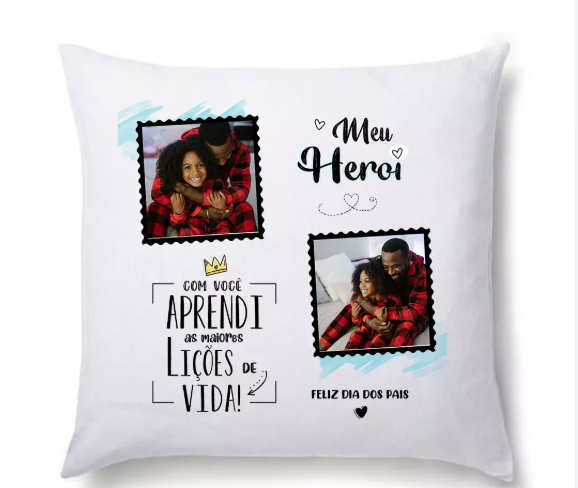 Almofada 28x28 Personalizada com Fotos Frente e Verso - Imagem 3